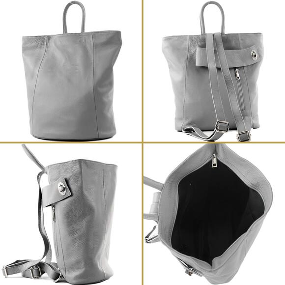 6255 T179 - ital: backpack bag made of leather Mouse grey